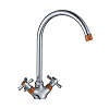 Картинка анонса товара «смеситель для кухни decoroom dr51028-orange с высоким повортным изливом»