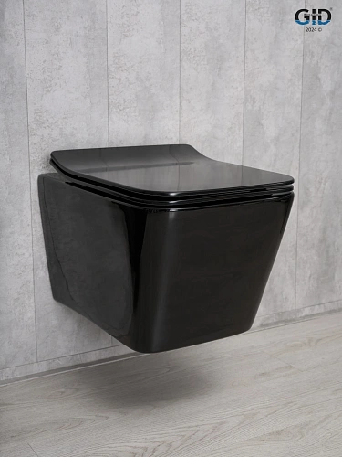 Унитаз подвесной Gid Tr2144BL 62224Y черная глянцевая 52x36x33.5 с крышкой микролифт Унитаз подвесной Gid Tr2144BL 62224Y черная глянцевая 52x36x33.5 с крышкой микролифт