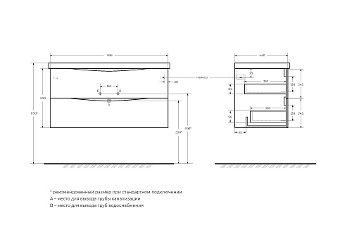 Тумба под раковину BelBagno MARINO-1000-2C-SO-BL-P подвесная 1000x450 Bianco Lucido Тумба под раковину BelBagno MARINO-1000-2C-SO-BL-P подвесная 1000x450 Bianco Lucido