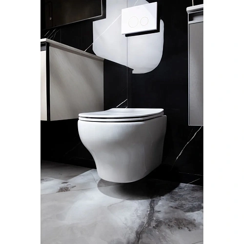 Унитаз подвесной Boheme FIORE 978-SET-W белый глянец c крышкой Унитаз подвесной Boheme FIORE 978-SET-W белый глянец c крышкой