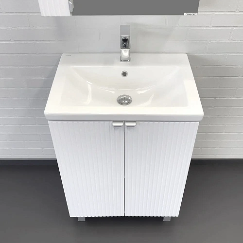Тумба с раковиной Comforty Лима-60Н 00-00019241 белый матовый раковина Como 60 Тумба с раковиной Comforty Лима-60Н 00-00019241 белый матовый раковина Como 60