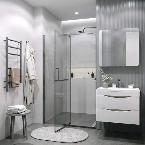 Душевая дверь GROSSMAN Pragma 100.K33.03.100.42.00 (100x195) графит сатин, стекло прозрачное Душевая дверь GROSSMAN Pragma 100.K33.03.100.42.00 (100x195) графит сатин, стекло прозрачное