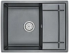 Кухонная мойка Granula 6501, ШВАРЦ (чёрный металлик), кварц 650х495