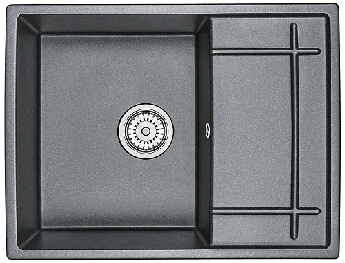Кухонная мойка Granula 6501, ШВАРЦ (чёрный металлик), кварц 650х495 Кухонная мойка Granula 6501, ШВАРЦ (чёрный металлик), кварц 650х495