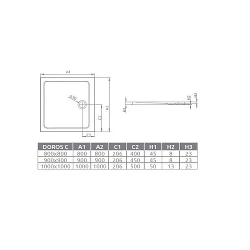 Душевой поддон Radaway Doros C900 SDRC9090-01 90x90 Душевой поддон Radaway Doros C900 SDRC9090-01 90x90