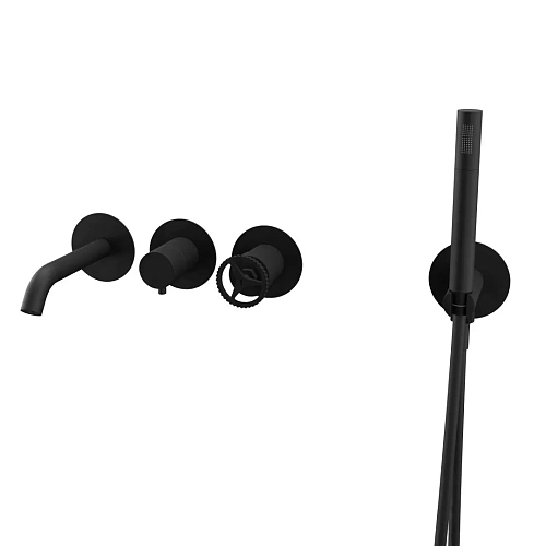 Смеситель для ванны Remer Chrono CH53D2PNO, черный матовый Смеситель для ванны Remer Chrono CH53D2PNO, черный матовый