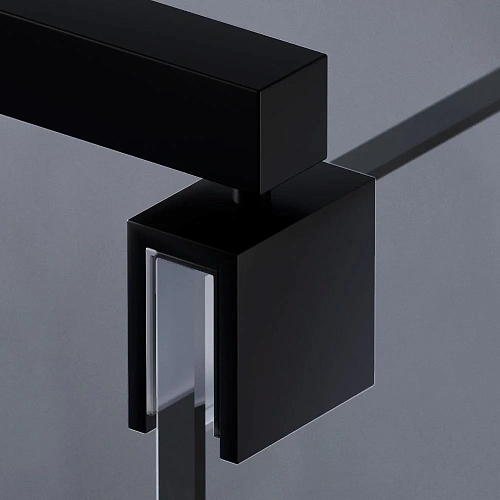 Душевая перегородка AM.PM Func W84WI-90-F1-BTE 90x200, стекло прозрачное 8 мм с покрытием, профиль черный Душевая перегородка AM.PM Func W84WI-90-F1-BTE 90x200, стекло прозрачное 8 мм с покрытием, профиль черный