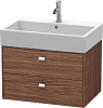 Картинка анонса товара «тумба под раковину duravit brioso br415401021 подвесная 68 см орех темный»