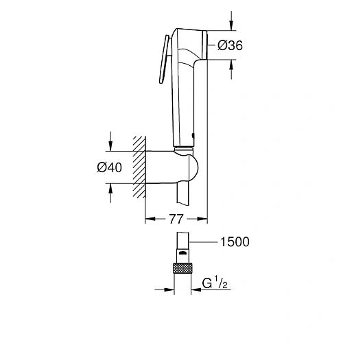 Гигиенический душ Splenka S460.50 лейка 2 режима, шланг силиконовый 1, 2 м, черный Гигиенический душ Splenka S460.50 лейка 2 режима, шланг силиконовый 1, 2 м, черный