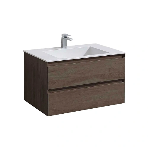 Тумба под раковину Vincea Luka 800 подвесная, 2 выкатных ящика soft-close, R.Oak VMC-2L800RO Тумба под раковину Vincea Luka 800 подвесная, 2 выкатных ящика soft-close, R.Oak VMC-2L800RO