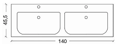 Раковина Armadi Art NeoArt 854-140 керамическая моноблок двойная 140см Раковина Armadi Art NeoArt 854-140 керамическая моноблок двойная 140см