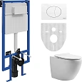 Комплект Унитаз подвесной STWORKI Кронборг KR-01up безободковый + Система инсталляции для унитазов S 555178 Комплект Унитаз подвесной STWORKI Кронборг KR-01up безободковый + Система инсталляции для унитазов S 555178