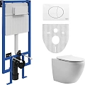 Комплект Унитаз подвесной STWORKI Кронборг KR-01up безободковый + Система инсталляции для унитазов S 555178 Комплект Унитаз подвесной STWORKI Кронборг KR-01up безободковый + Система инсталляции для унитазов S 555178
