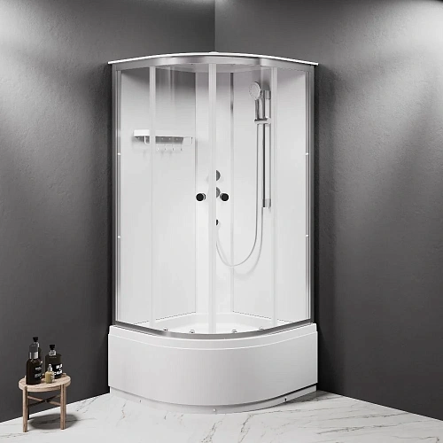 Душевая кабина AM.PM X-Joy W94C-401A-090MT 90x90, четверть круга, профиль хром матовый, стекло прозрачное Душевая кабина AM.PM X-Joy W94C-401A-090MT 90x90, четверть круга, профиль хром матовый, стекло прозрачное