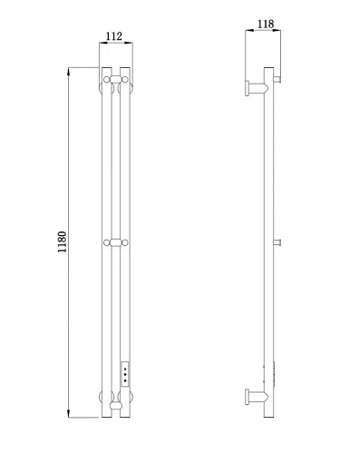 Полотенцесушитель электрический Raglo R350.11.03 настенный сенсорный узкий с терморегулятором, сатин золотой Полотенцесушитель электрический Raglo R350.11.03 настенный сенсорный узкий с терморегулятором, сатин золотой