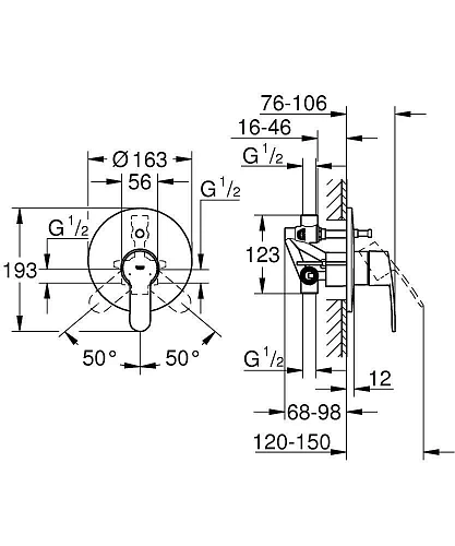 Смеситель для ванны GROHE Eurostyle Cosmopolitan (внешняя и встраиваемая части), хром (33637002) Смеситель для ванны GROHE Eurostyle Cosmopolitan (внешняя и встраиваемая части), хром (33637002)