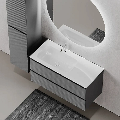 Тумба под раковину Sancos Folk FL100LGS левая 995х445х500 Grey soft, подвесная Тумба под раковину Sancos Folk FL100LGS левая 995х445х500 Grey soft, подвесная