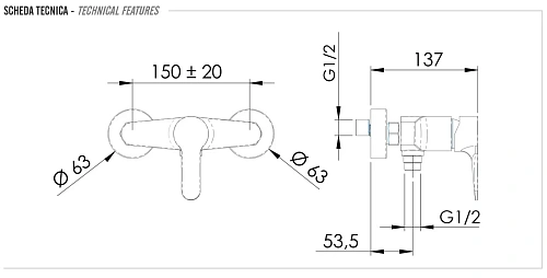 Смеситель для душа Remer Winner W33 Смеситель для душа Remer Winner W33