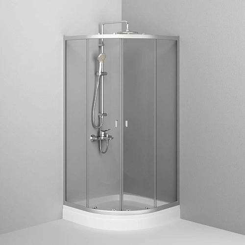 Душевой уголок AM.PM X-Joy Twin Slide W88E-205-090MT 90x90 с поддоном, профиль матовый хром, стекло Душевой уголок AM.PM X-Joy Twin Slide W88E-205-090MT 90x90 с поддоном, профиль матовый хром, стекло