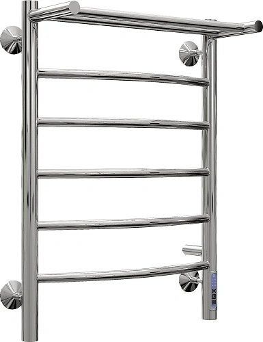 Полотенцесушитель электрический EWRIKA Гелла К6 65х45, с полкой, хром, с терморегулятором, лесенка 5 558350 Полотенцесушитель электрический EWRIKA Гелла К6 65х45, с полкой, хром, с терморегулятором, лесенка 5 558350