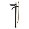 Детальная картинка товара «смеситель для ванны boheme stick 129-bg напольный black diamond gold»