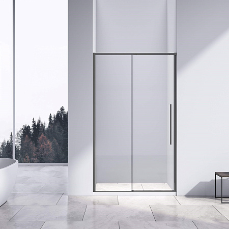 Душевая дверь Vincea Slim-N VDS-4SN120CLGM 1200 вороненая сталь стекло прозрачное