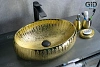 Раковина Gid 9030g 52234 накладная золотая 48x34x15