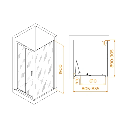 Душевой уголок RGW PA-142B (PA-21B+Z-050-5B) 800x900 мм 060814289-14 Душевой уголок RGW PA-142B (PA-21B+Z-050-5B) 800x900 мм 060814289-14