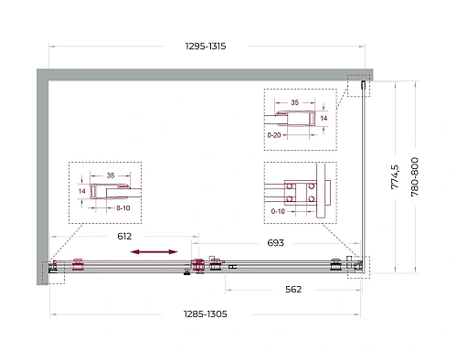 Душевой уголок BelBagno SOFT_CLOSE-2-AH-1-130/80-C-GM 130x80 см, профиль оружейная сталь, стекло прозрачное Душевой уголок BelBagno SOFT_CLOSE-2-AH-1-130/80-C-GM 130x80 см, профиль оружейная сталь, стекло прозрачное