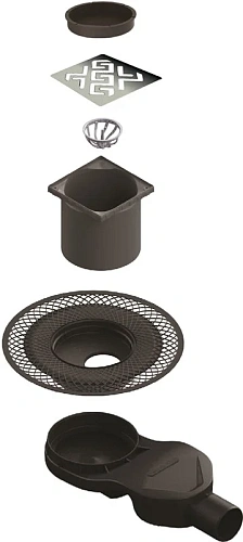 Душевой трап BERGES PLATZ Antik 100х100, хром глянец, S-сифон D50 H60 боковой 091160 Душевой трап BERGES PLATZ Antik 100х100, хром глянец, S-сифон D50 H60 боковой 091160