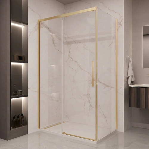 Душевой уголок Vincea Stella VSR-1ST9011CLG 1100x900 брашированное золото, стекло прозрачное Душевой уголок Vincea Stella VSR-1ST9011CLG 1100x900 брашированное золото, стекло прозрачное