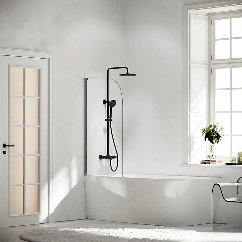 Душевая система Sancos Game SC3001LMB с изливом и термостатом Game, с регулировкой по высоте, черный матовый Душевая система Sancos Game SC3001LMB с изливом и термостатом Game, с регулировкой по высоте, черный матовый