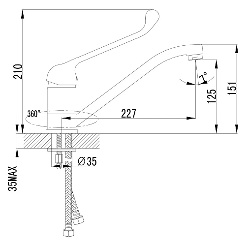 Смеситель для кухни Lemark Project LM4604C с поворотным изливом, хром Смеситель для кухни Lemark Project LM4604C с поворотным изливом, хром