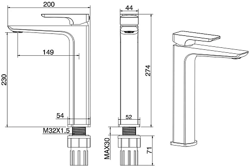 Смеситель для раковины Allen Brau Infinity 5.21002-00 Смеситель для раковины Allen Brau Infinity 5.21002-00