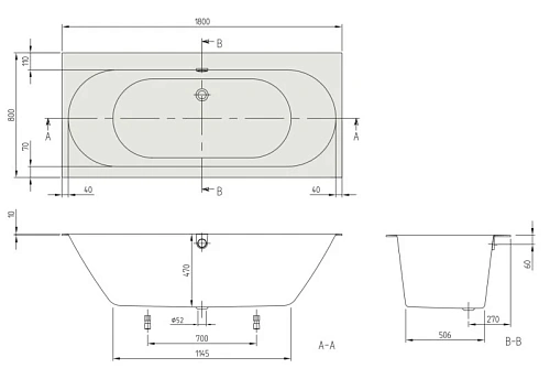 Ванна квариловая Villeroy & Boch Oberon 2.0 180х80 UBQ180OBR2DV-01 (белый Alpin) Ванна квариловая Villeroy & Boch Oberon 2.0 180х80 UBQ180OBR2DV-01 (белый Alpin)
