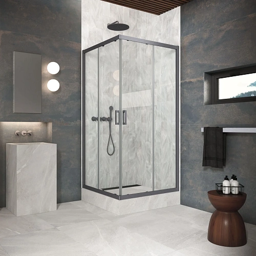 Душевой уголок Vegas-glass ZA Protec 70 11 01 700x700 мм, профиль оружейная сталь, стекло прозрачное Душевой уголок Vegas-glass ZA Protec 70 11 01 700x700 мм, профиль оружейная сталь, стекло прозрачное