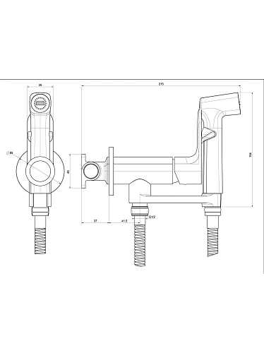 Гигиенический душ Aquatek АЛЬФА AQ1919MB матовый черный Гигиенический душ Aquatek АЛЬФА AQ1919MB матовый черный