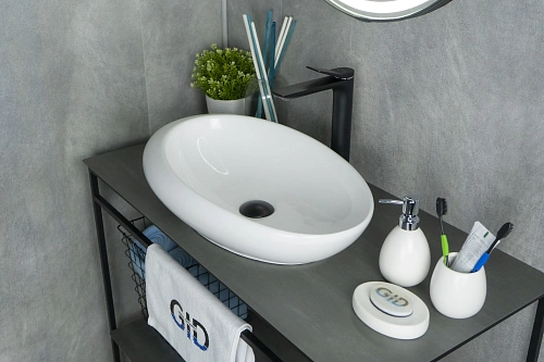 Раковина Gid N9050 51167 накладная белая 59x37x14 Раковина Gid N9050 51167 накладная белая 59x37x14