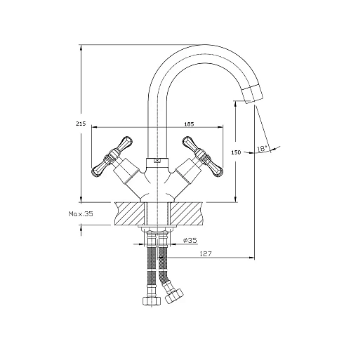 Смеситель для кухни Rush Bianki BI7650-23 Смеситель для кухни Rush Bianki BI7650-23