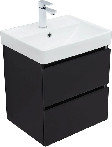 Тумба под раковину Aquanet Вега 2.0 50 черный 00337952 подвесная Тумба под раковину Aquanet Вега 2.0 50 черный 00337952 подвесная
