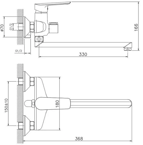Смеситель для ванны Haiba HB22198, хром Смеситель для ванны Haiba HB22198, хром