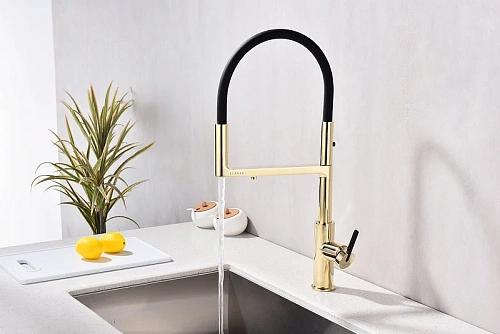 Смеситель для кухни Paulmark Tornado золото To213402-G Смеситель для кухни Paulmark Tornado золото To213402-G