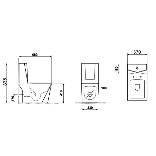 Унитаз напольный GROSSMAN Cristal Cristal 680x370x835 моноблок с толстой крышкой GR-4491 Унитаз напольный GROSSMAN Cristal Cristal 680x370x835 моноблок с толстой крышкой GR-4491