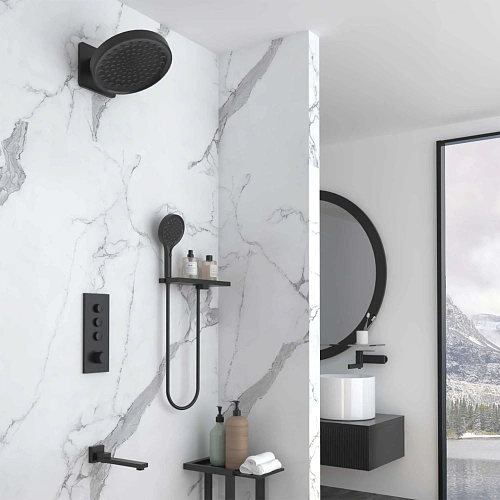 Душевая система Vincea VSFW-433TI3RMB встраиваемый, термостатический, трехрежимный, черный Душевая система Vincea VSFW-433TI3RMB встраиваемый, термостатический, трехрежимный, черный