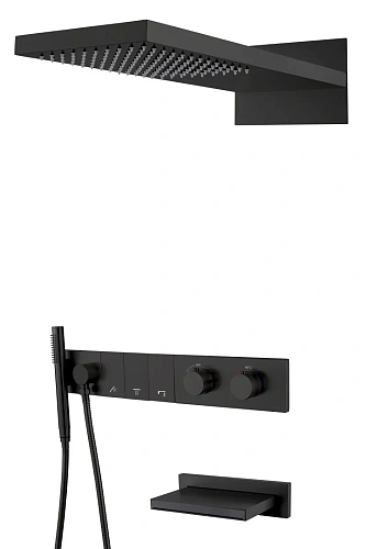 Душевая система Boheme ZODIAC с термостатом Black встраиваемая 133-2-B Душевая система Boheme ZODIAC с термостатом Black встраиваемая 133-2-B