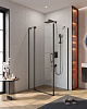 Картинка анонса товара «душевой уголок cezares slider-ah-1-80-90/100-c-nero 90-100x80см стекло прозрачное, профиль черный»