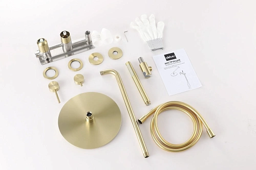 Душевая система ABBER Wasser Kreis 316 AF8118BG скрытого монтажа без излива, золото брашированное Душевая система ABBER Wasser Kreis 316 AF8118BG скрытого монтажа без излива, золото брашированное