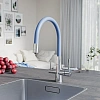 Смеситель для кухни Lemark Comfort LM3075C-SkyBlue с гибким изливом, с подключением к фильтру, хром/голубой Смеситель для кухни Lemark Comfort LM3075C-SkyBlue с гибким изливом, с подключением к фильтру, хром/голубой
