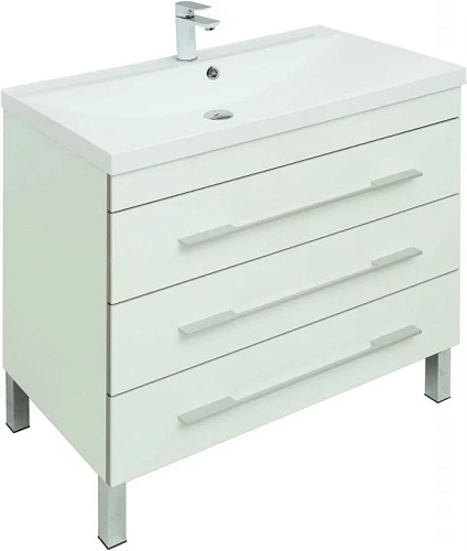Тумба с раковиной Aquanet Верона 90 белый (напольная 3 ящика) 00287674 Тумба с раковиной Aquanet Верона 90 белый (напольная 3 ящика) 00287674