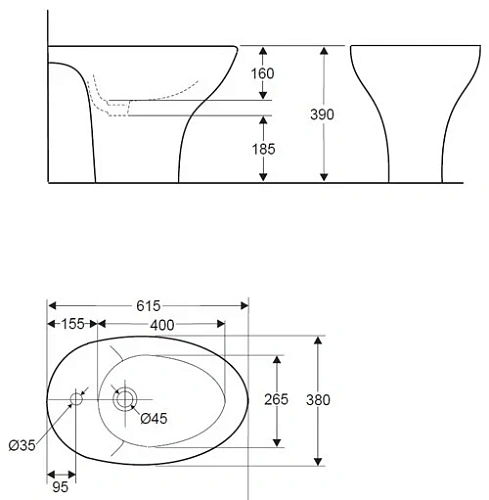 Биде напольное Jacob Delafon Presquile E1348-00 Биде напольное Jacob Delafon Presquile E1348-00
